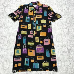 VTG Anne Crimmins for Umi Collections Silk Dress Black Pink Shoulder Pads Size 8